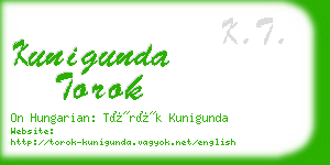 kunigunda torok business card